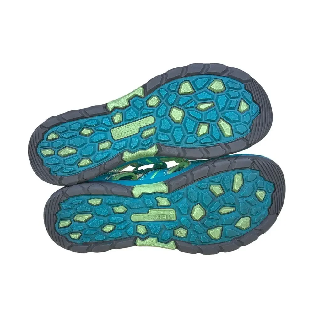Merrell Hydro Hiker Water Sandals Youth 6W Blue Green Leather Outdoor MY53378